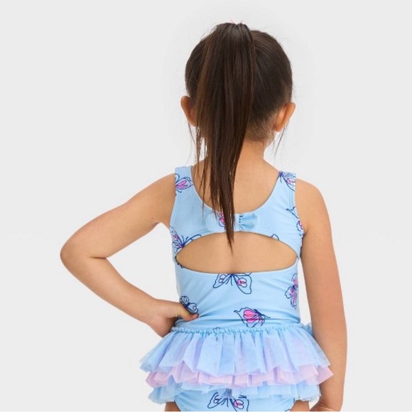 Blue Butterfly Cat and Jack Toddler Bathing Suit with Tutu, 12M, NWT - Picture 2 of 3